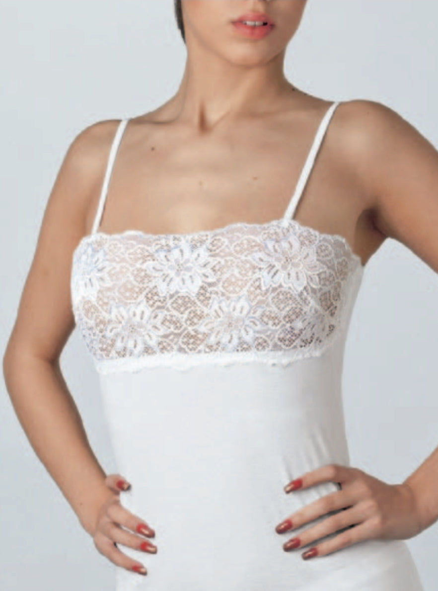 Canotta pizzo cotone 