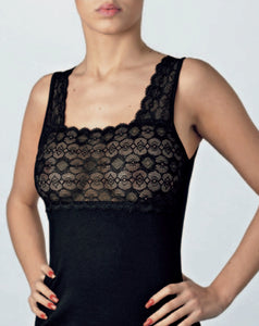 Canotta pizzo cotone "MD54B" - Donna