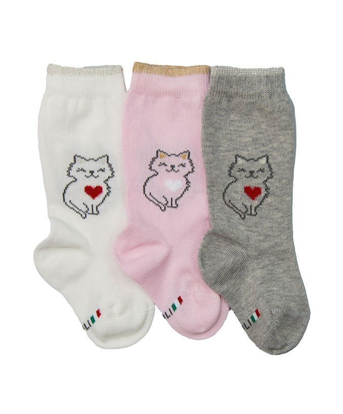 3x Calze lunghe Gatti 